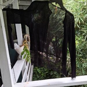 Elegant Black Lace and mesh cardigan for Women